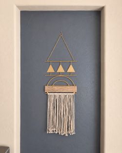 Gold Metal & Macrame Wall Hanging Decor