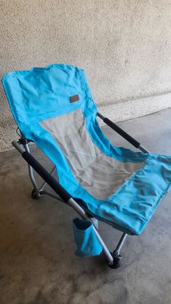 2 NiceC blue low-profile camping chairs