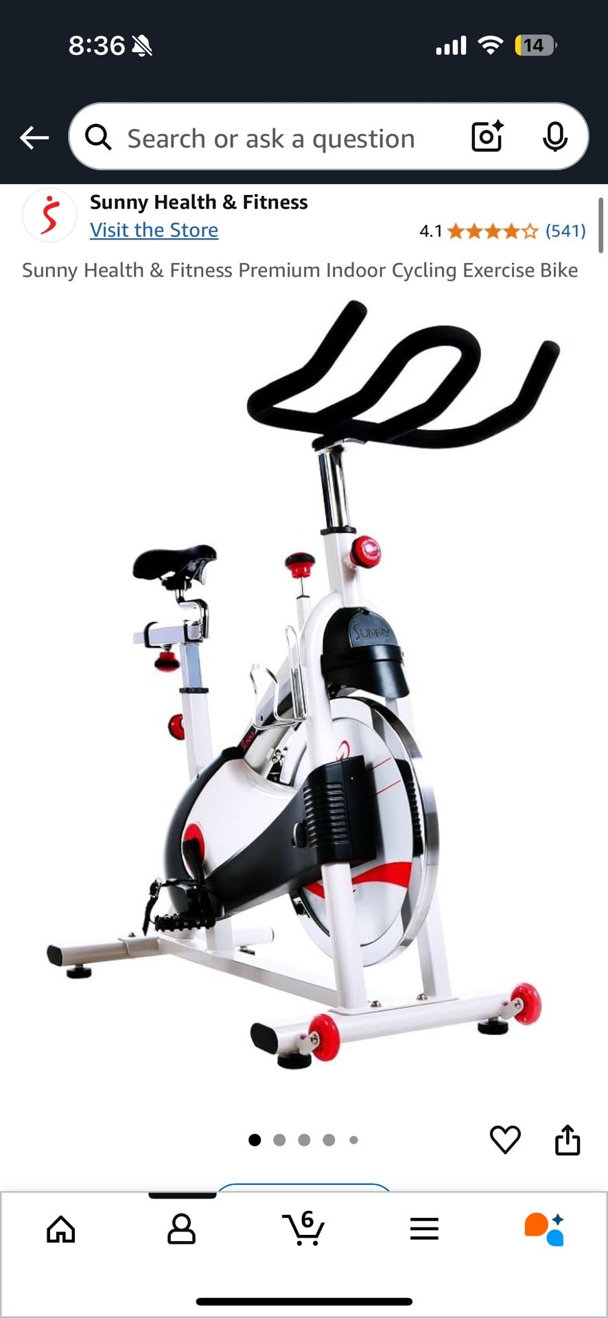 Sunny Health & Fitness Premium Indoor Cycling Exercise Bike