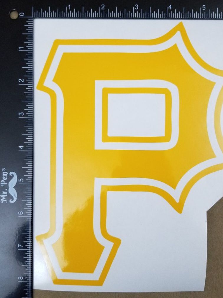 Pittsburgh PIRATES P (Outline) Vinyl Decal - Pick Colors & Size