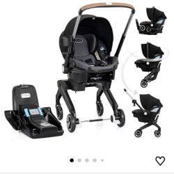 Evenflo Shyft DualRide Infant Car Seat Stroller Combo with Carryall Storage (Boone Gray)