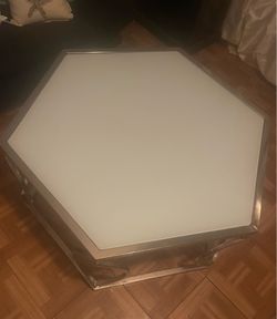 White glass coffee table