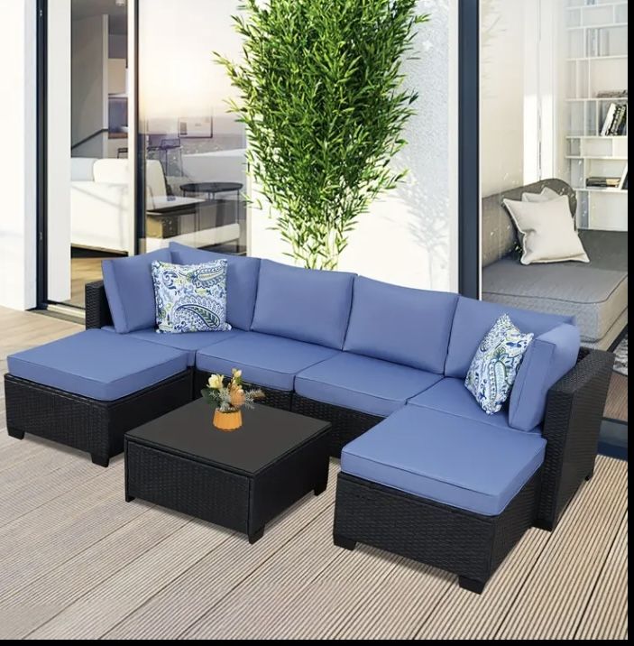 7 pieces brand new outdoor patio furniture - Blue