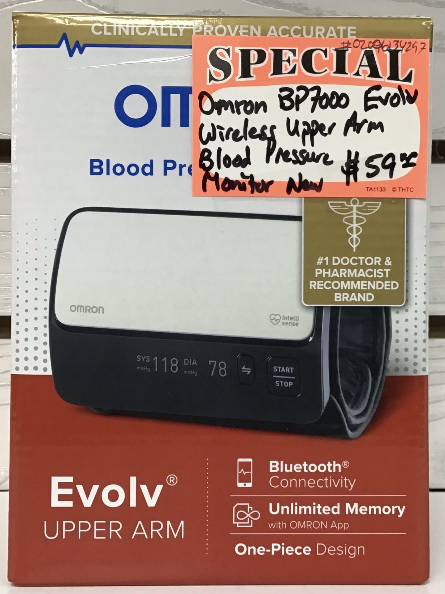Omron BP7000 Evolv Wireless Upper Arm Blood Pressure Monitor New 