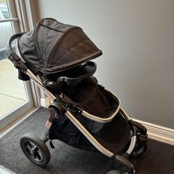 Baby Jogger City Select Black Double Stroller in Black/Silver