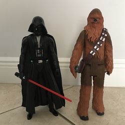 Dark Vader And Chewbacca Action Figures 12”