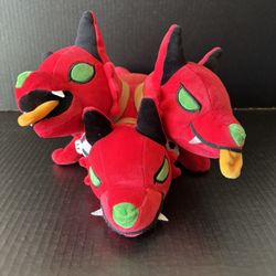 Hades Cerberus Plush Figure 3 Headed Dog Hound Of Hell 12” Soft Plushie