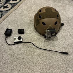 Airsoft fast helmet with GoPro 3 and mount