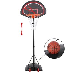 1.9-2.5m/6.4-8.2ft Adjustable Height, Metal Posts, Water/Sand Filled Rolling Base, Easy to Set up/Dismantle, Design for Adults and Kids