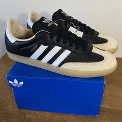 Men's Adidas Originals Samba OG Shoes - Black Leather Cloud White Gum - Size 8.5