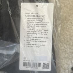 lulu lemon align shorts 8” size18 black