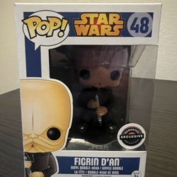 VAULTED EXCLUSIVE Figrin D'An Funko Pop #48 Blue Box Star Wars Bobblehead Disney