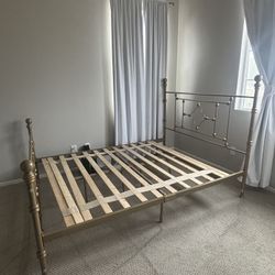 Queen Gold bed frame 