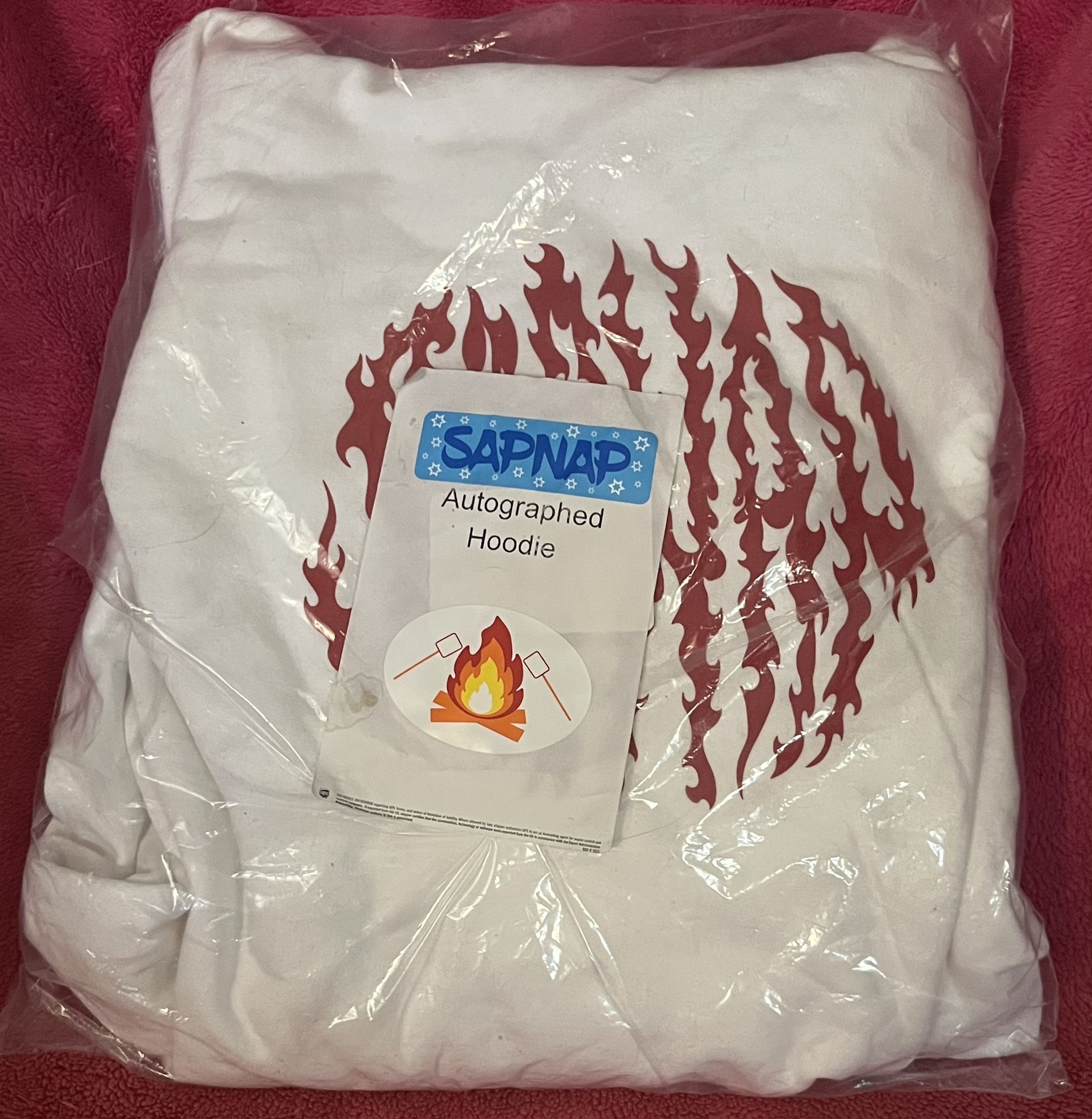 Limited Edition SAPNAP Autographed Signed Hoodie with Red Flame 4XL NEW in Package! HTF!