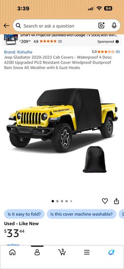 Jeep gladiator cab cover