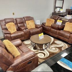 COMFY SANTIAGO SOFA AND LOVESEAT RECLINING SET ONLY $1299! Same Day 🚚 