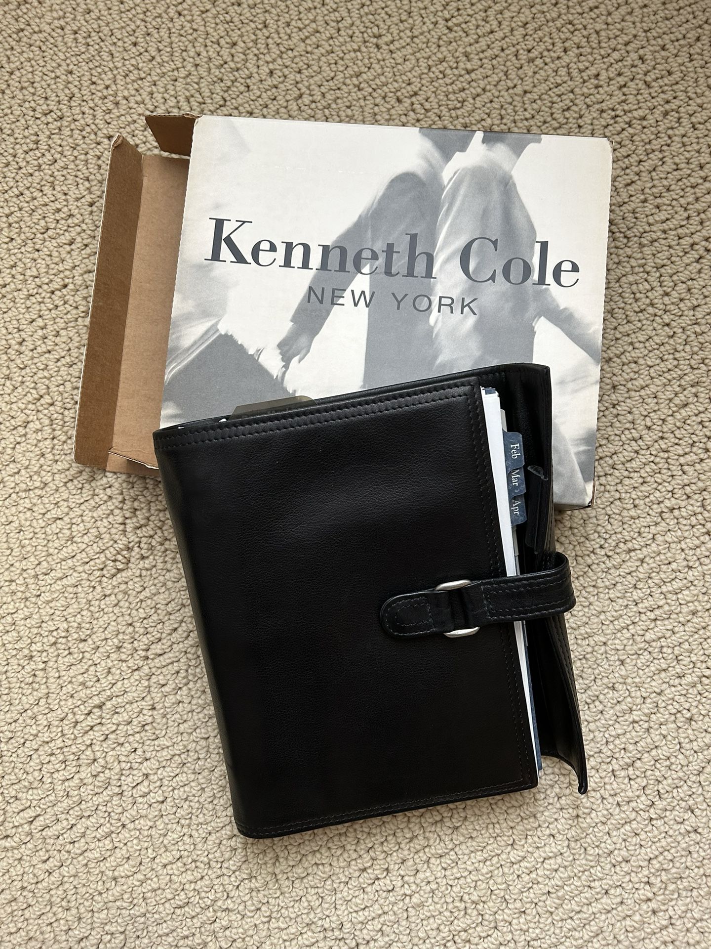 Vintage Like New Kenneth Cole Leather Planner, In Original Box