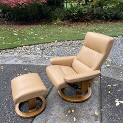 MCM Ekornes Stressless Recliner with Ottoman 