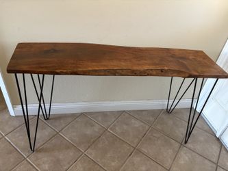 AVAILABLE   Live-edge Walnut Table with Hairpin Metal Legs (Rancho Bernardo  ZIP 92128)