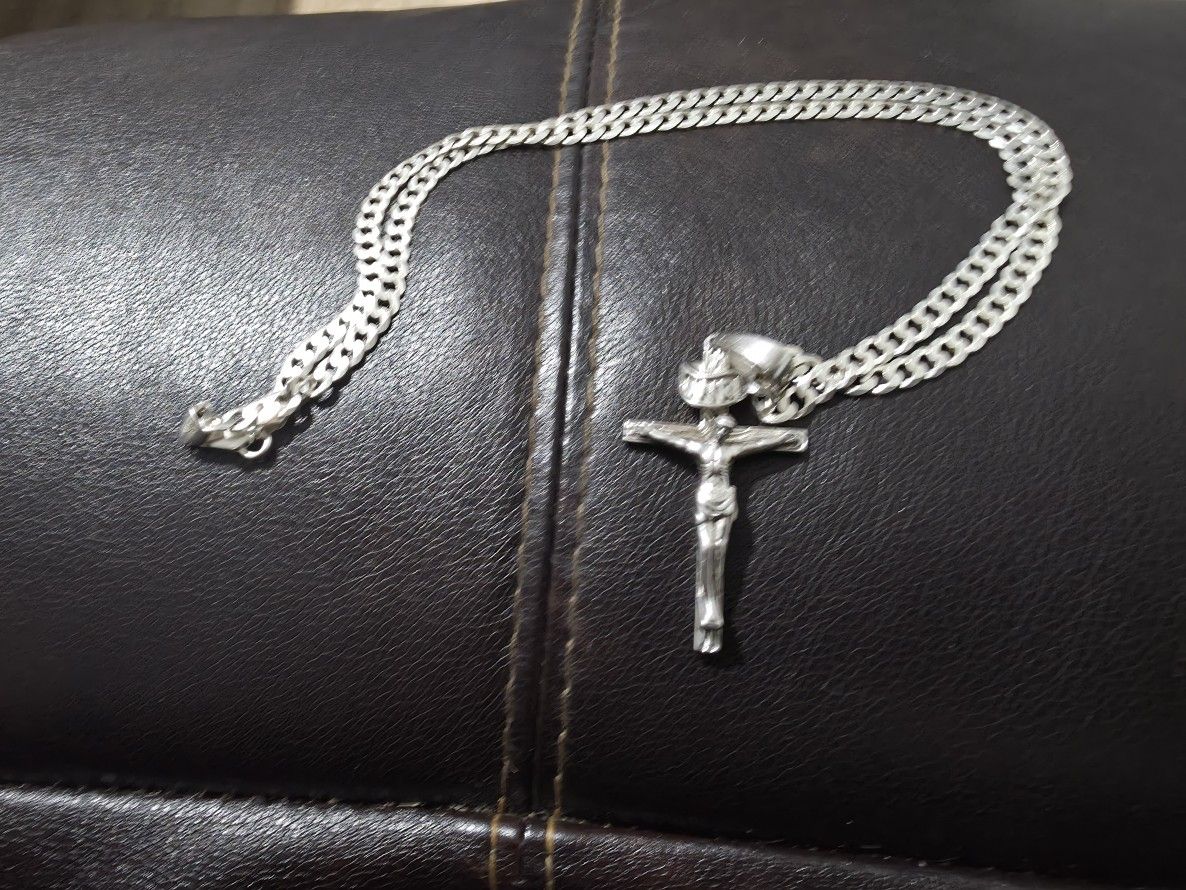Silver Chain & Cross