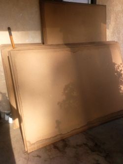 Particle boards 6 ft × 3/4 inch thick and 4 ft wide