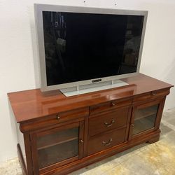 5’ Cherry Finish Flat Panel TV Stand / Console Table