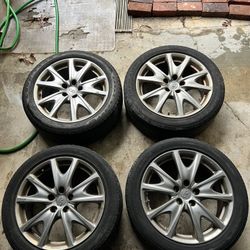 Enkei sport g37 rims only 2 good tires need replacement for other 2 come grab them 