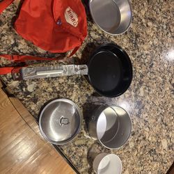 Vintage camping pack gear