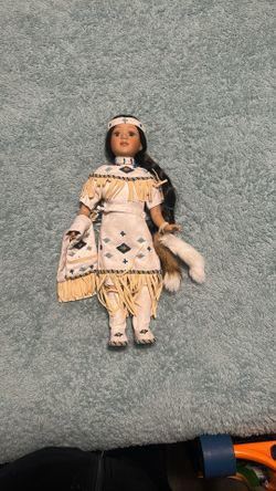 Porcelain Native American Doll