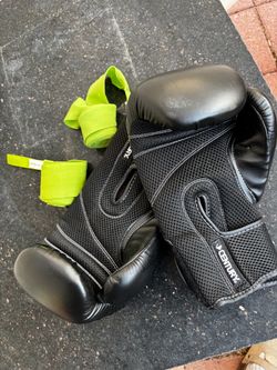 kickboxing gloves and wrap