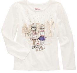 NWT Toddler Girls Long Sleeve Shirt SZ 2T White Winter Clothes Kids Outfit