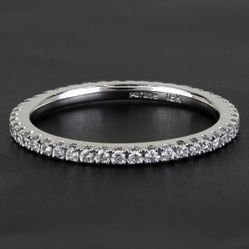 18k White Gold Parade Design Stackable Diamond Eternity Band 