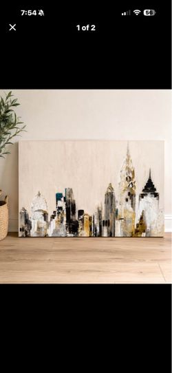 New York Skyline Art", "Modern Canvas Painting", 24x36x1.5 inches