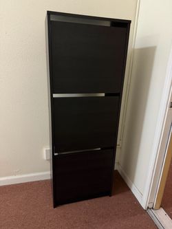 Black Shoe Cabinet 53”x19”x11”