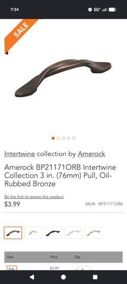 Amerock BP21171ORB Intertwine Collection 3 in. (76mm) Pull, Oil-Rubbed Bronze