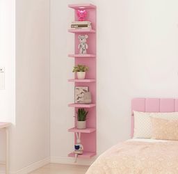 Pink 7 tier wall shelf