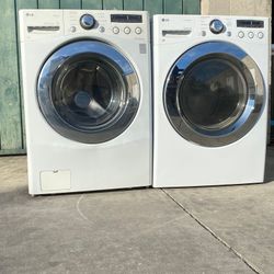 LG Front Load Washer And Stackable Gas Dryer Set 