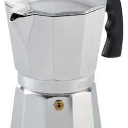 Imusa USA Aluminum Stovetop 6-cup Espresso Maker (B120-43V), Silver