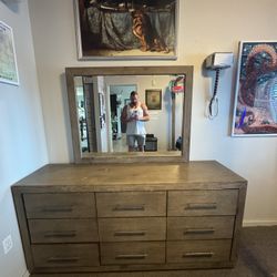 Melbourne Dresser & Mirror in Gray