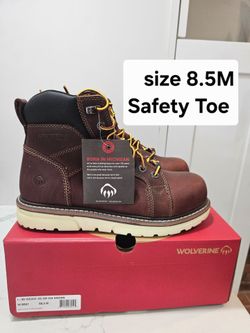 Wolverine Safety Toe Work Boots Size 8.5