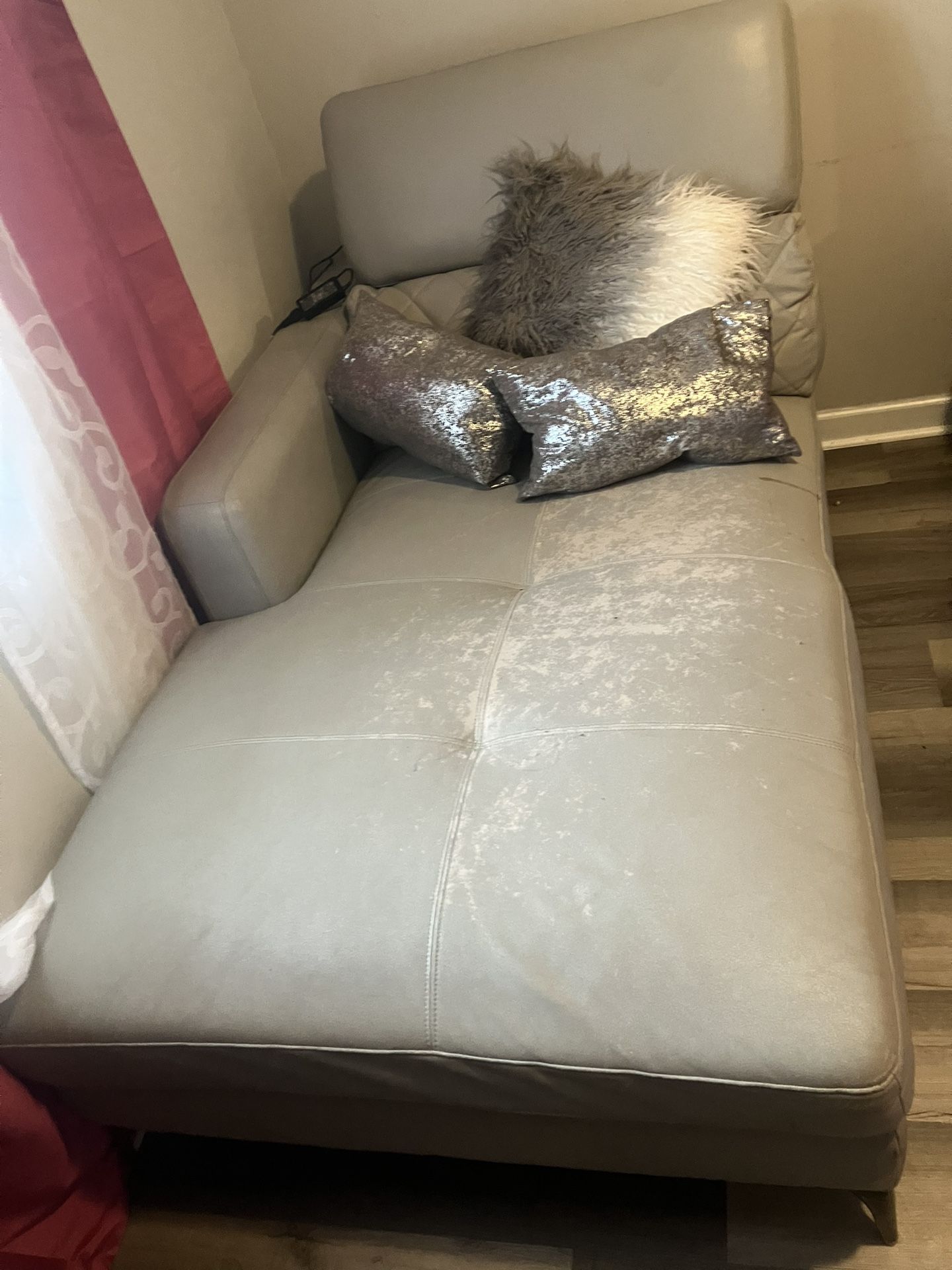 Real Leather Chaise Lounge Chair