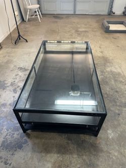Glass West Elm coffee table