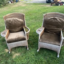 High End Palecek Wicker Rocking Chairs