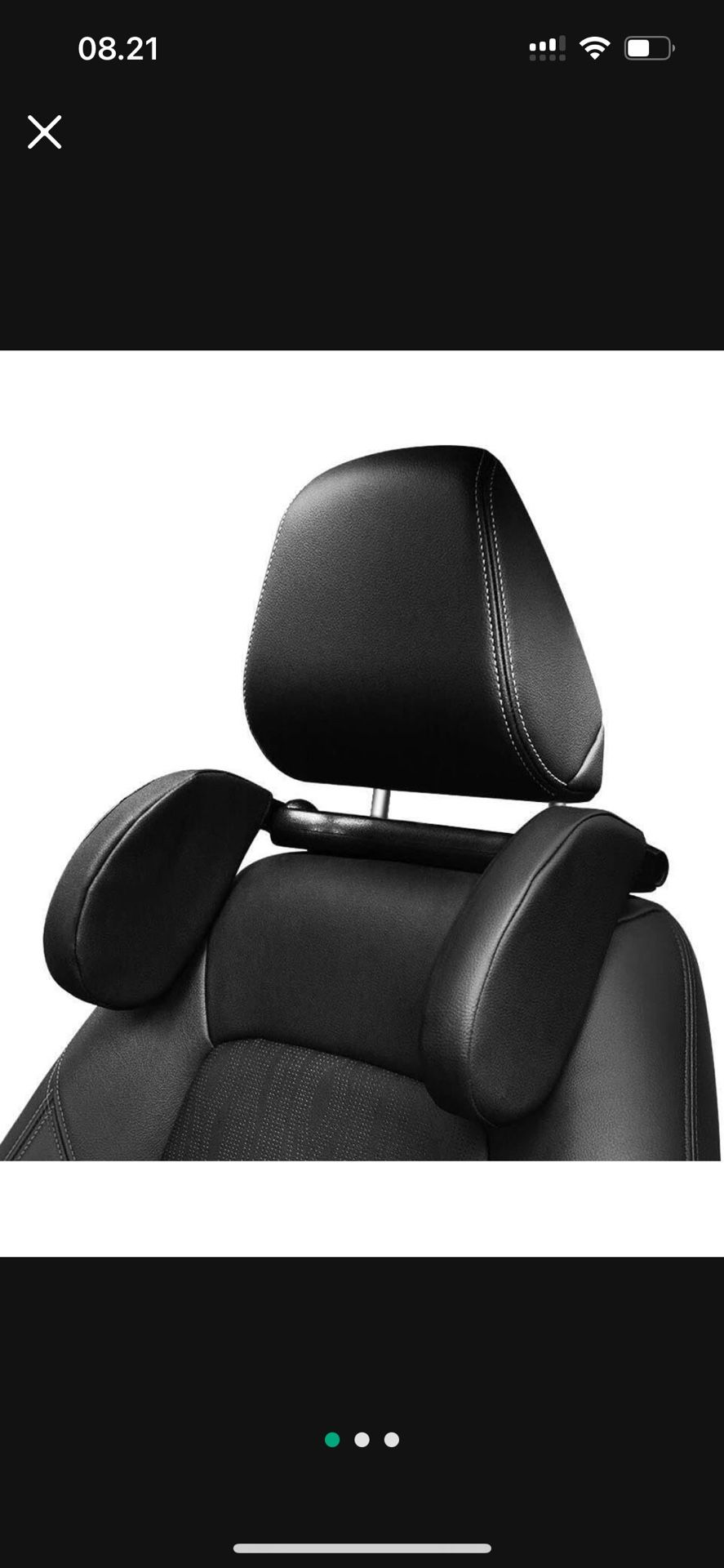 Car Headrest Pillow, 180° Adjustable, U- Shaped Design, Head, Neck Support Pillow, Travel Sleeping Car Headrest, Suitable for Kids and Adults (Black)