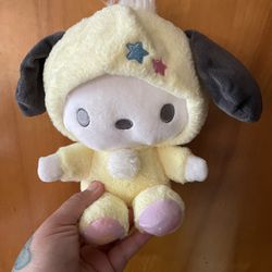 Kawaii Star Soft  Yellow 8'' Pochacoo dog Stuffed animal Plush Toys Sanrio