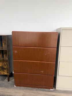 Brown wood drawers