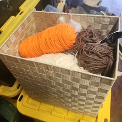 Basket full fo CROCHET YARN KNITTING YARN