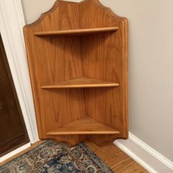 Cute Vintage Wood Corner Shelf