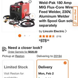 Lincoln 180 Pro MiG Welder