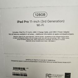 iPad Pro 11 Inch 3rd Generation Wi-Fi Only 128 GB With Case